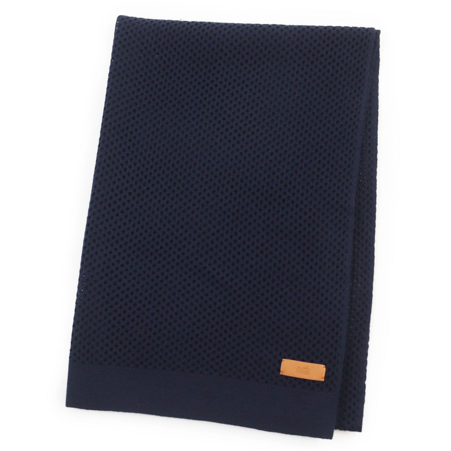 HERMES Stall cashmere Navy Maille fillet