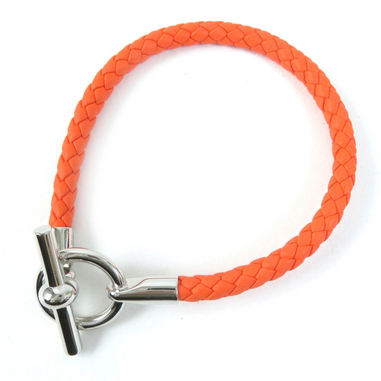 HERMES bracelet leather Orange Grenan