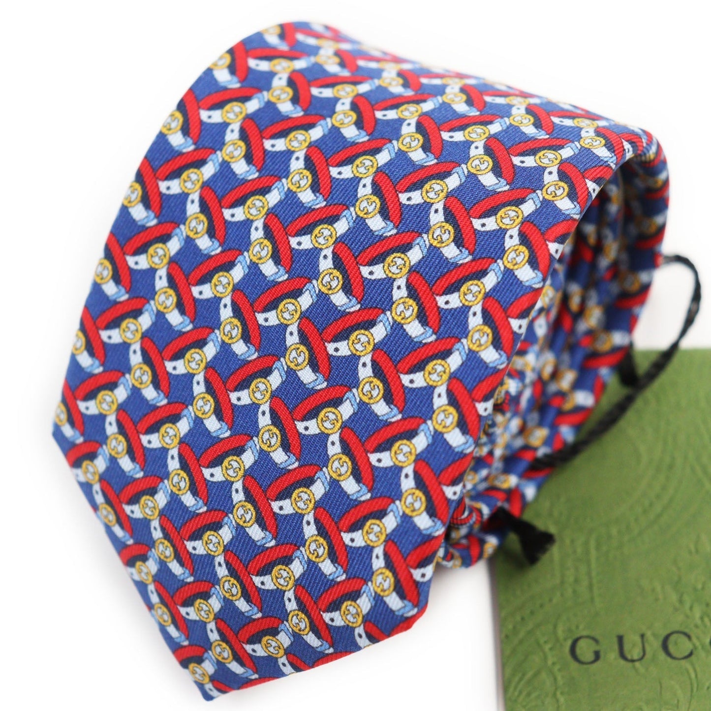 GUCCI tie 750484 silk multicolor TIE GG BELTS 7.0