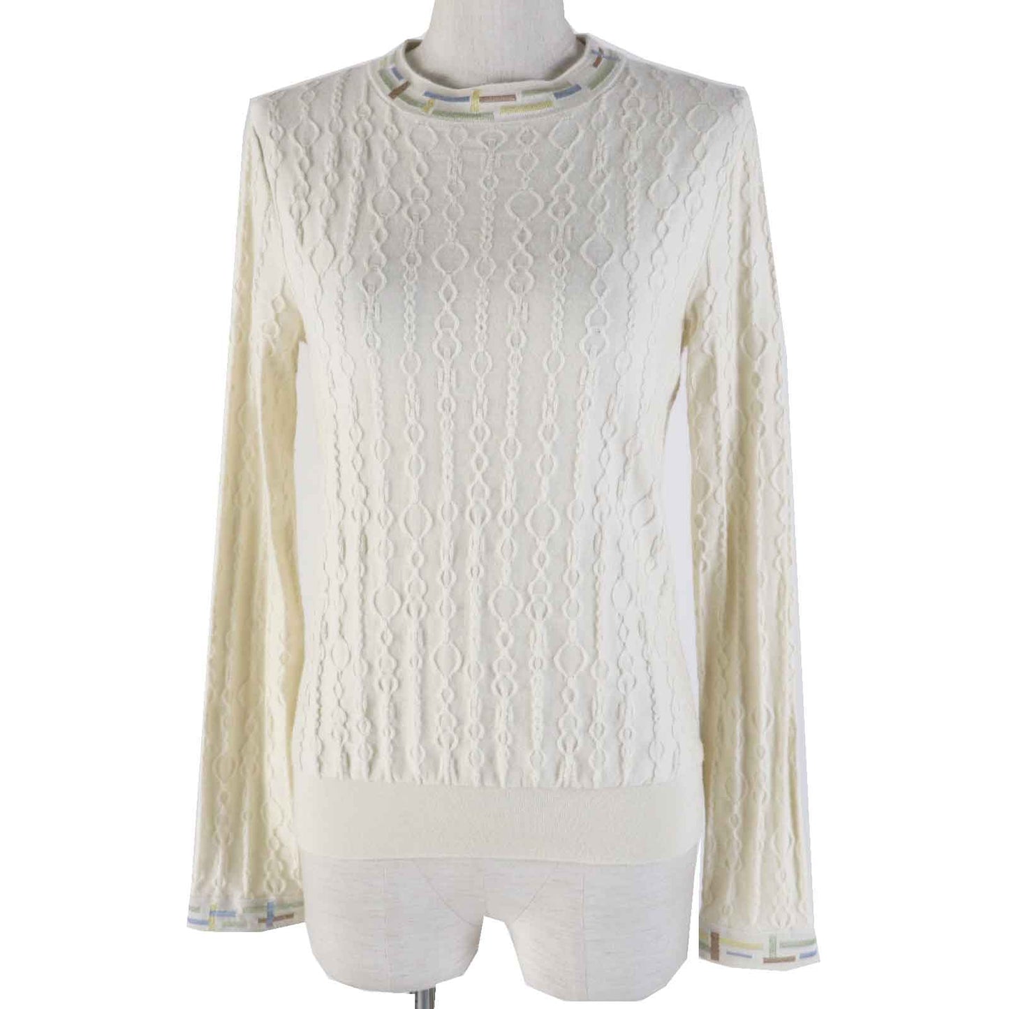 HERMES knit 3H2619DA cashmere Ivory Do Re Boucles 36