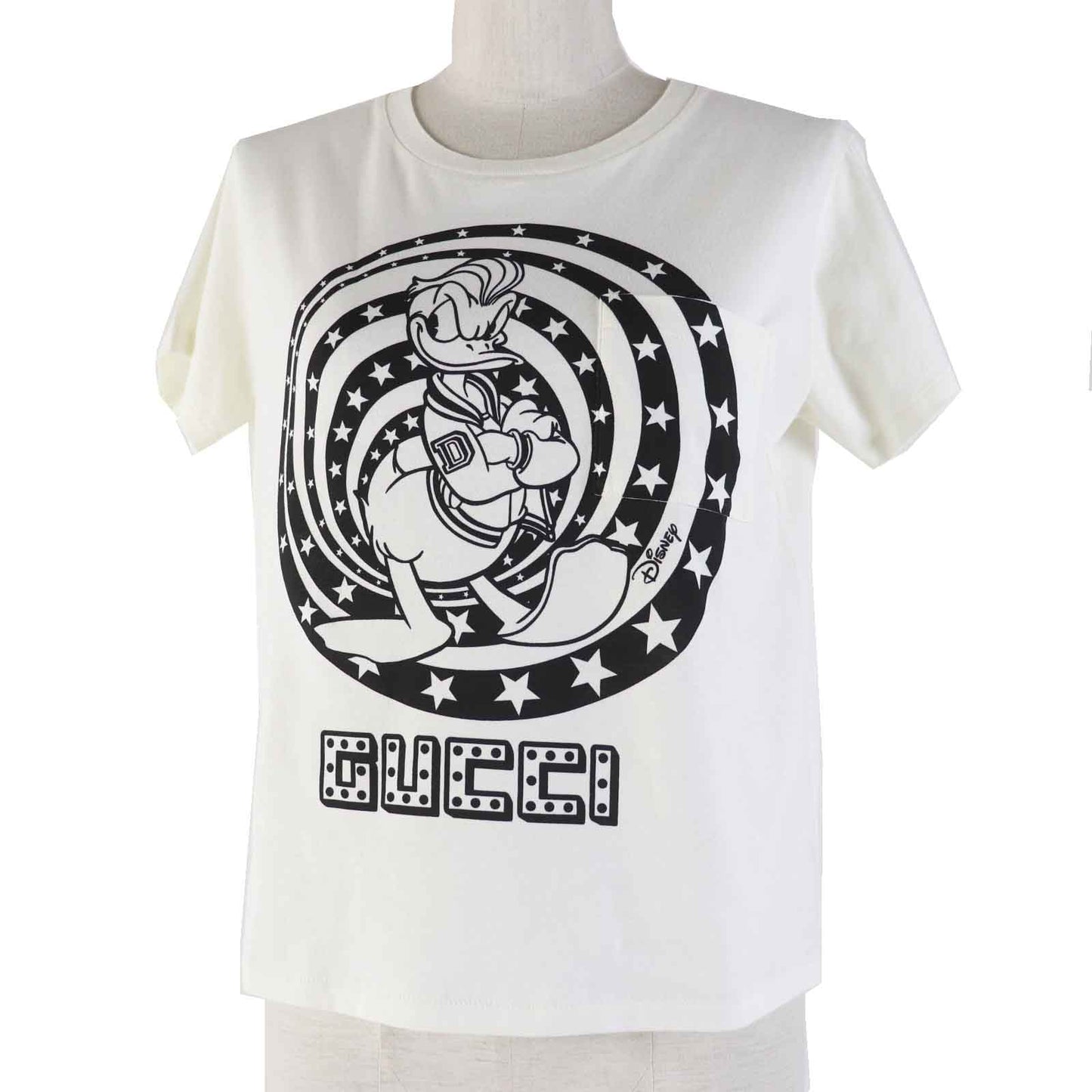 GUCCI Short sleeve T-shirt 644674 cotton Ivory black XS