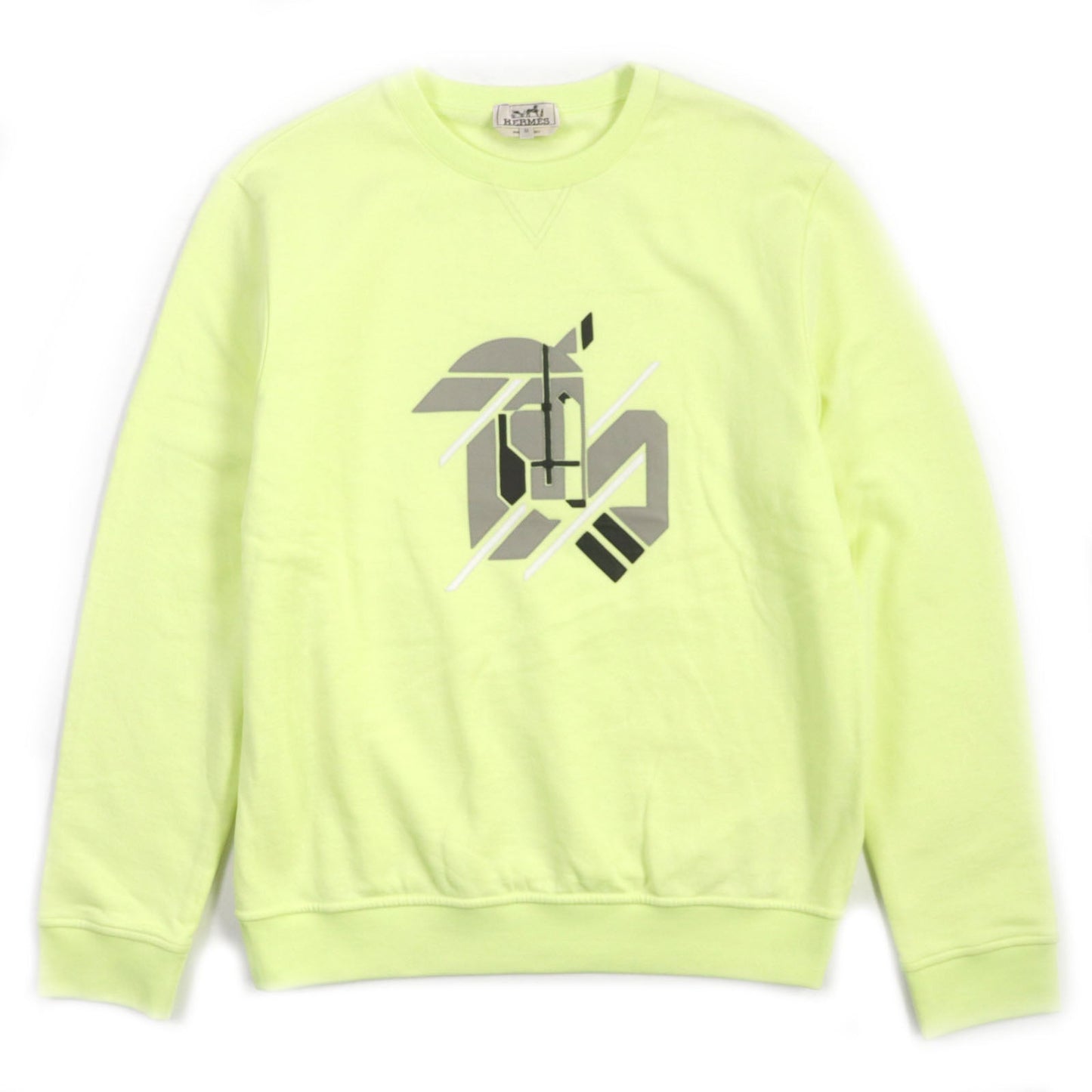 HERMES sweat 31-5765 cotton lime Chevaux en symmetry M