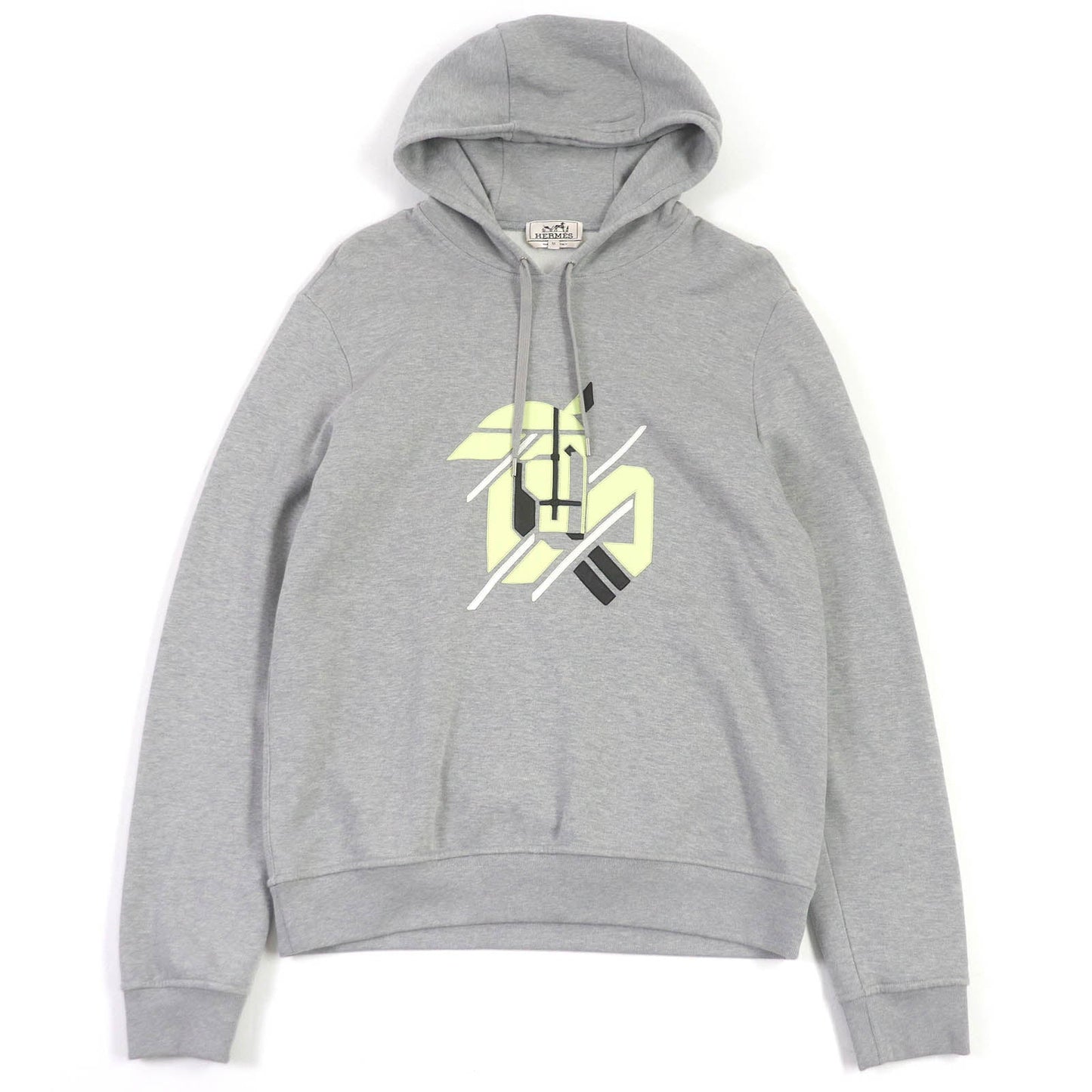 HERMES Hoodie cotton gray Chevaux en symmetry M