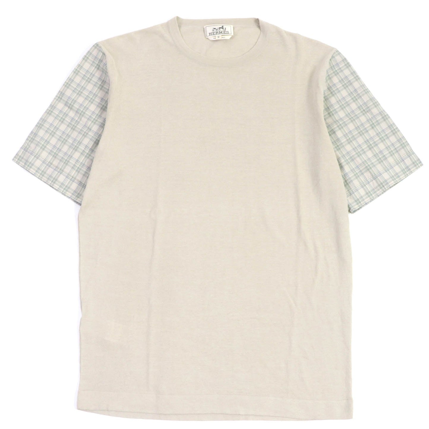 HERMES Short sleeve knit cotton light beige M