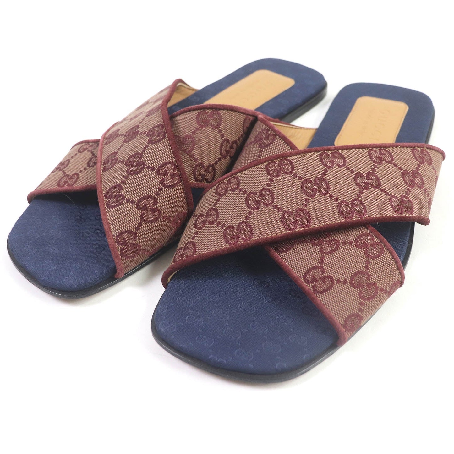GUCCI Sandals 574863 GG canvas Brown type 9