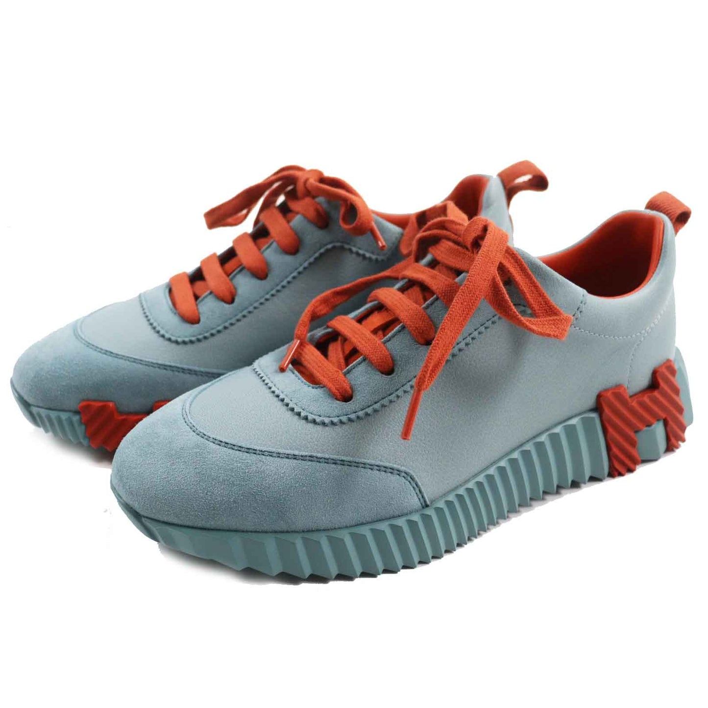 HERMES Low cut sneakers 221176 Shave Verde Orange bouncing 35