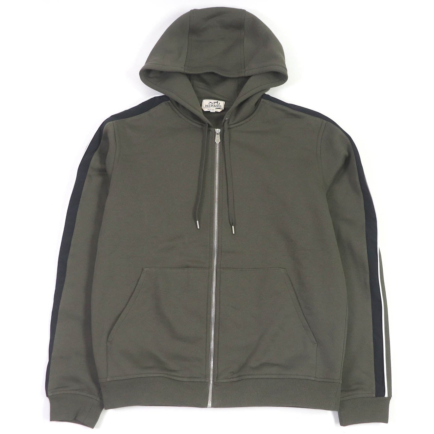 HERMES Hoodie H467780HA cotton khaki Run H L