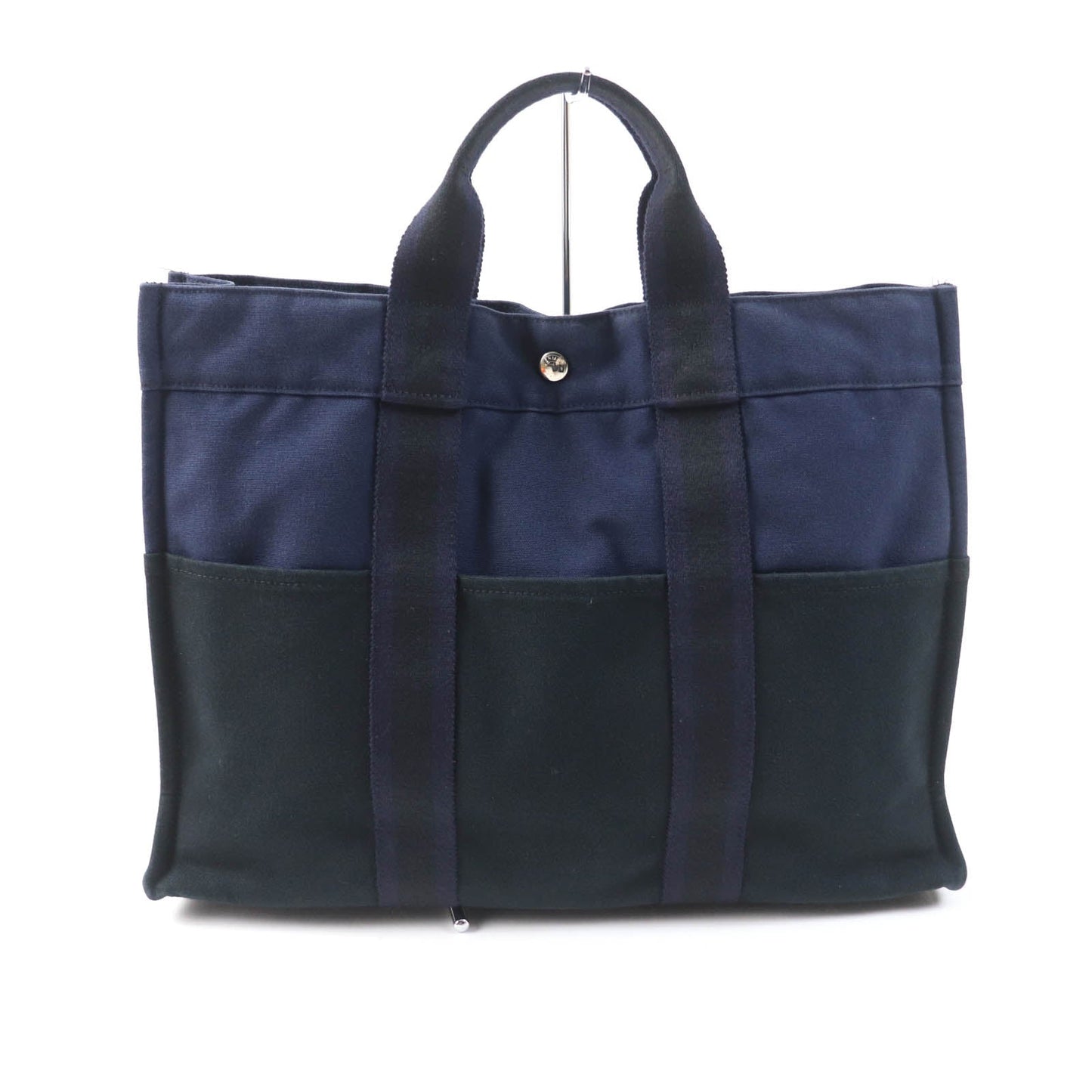 HERMES Tote Bag Main: Cotton Navy Fool Toe MM Women Used