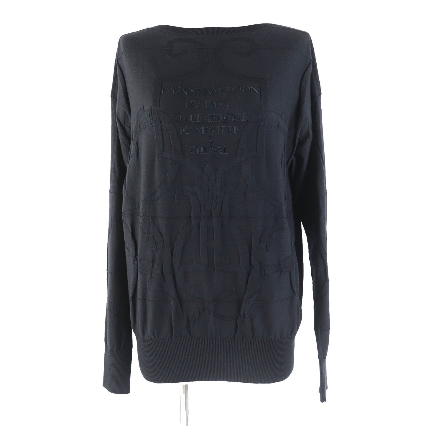 HERMES knit silk black L'INSTRVCTION DV ROY Teiogaku 36