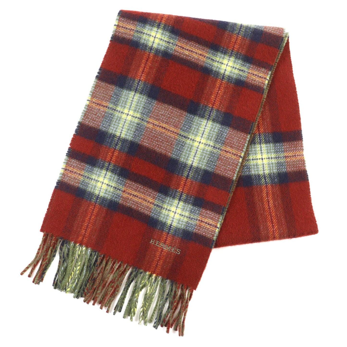 HERMES Scarf cashmere Red type Back to school