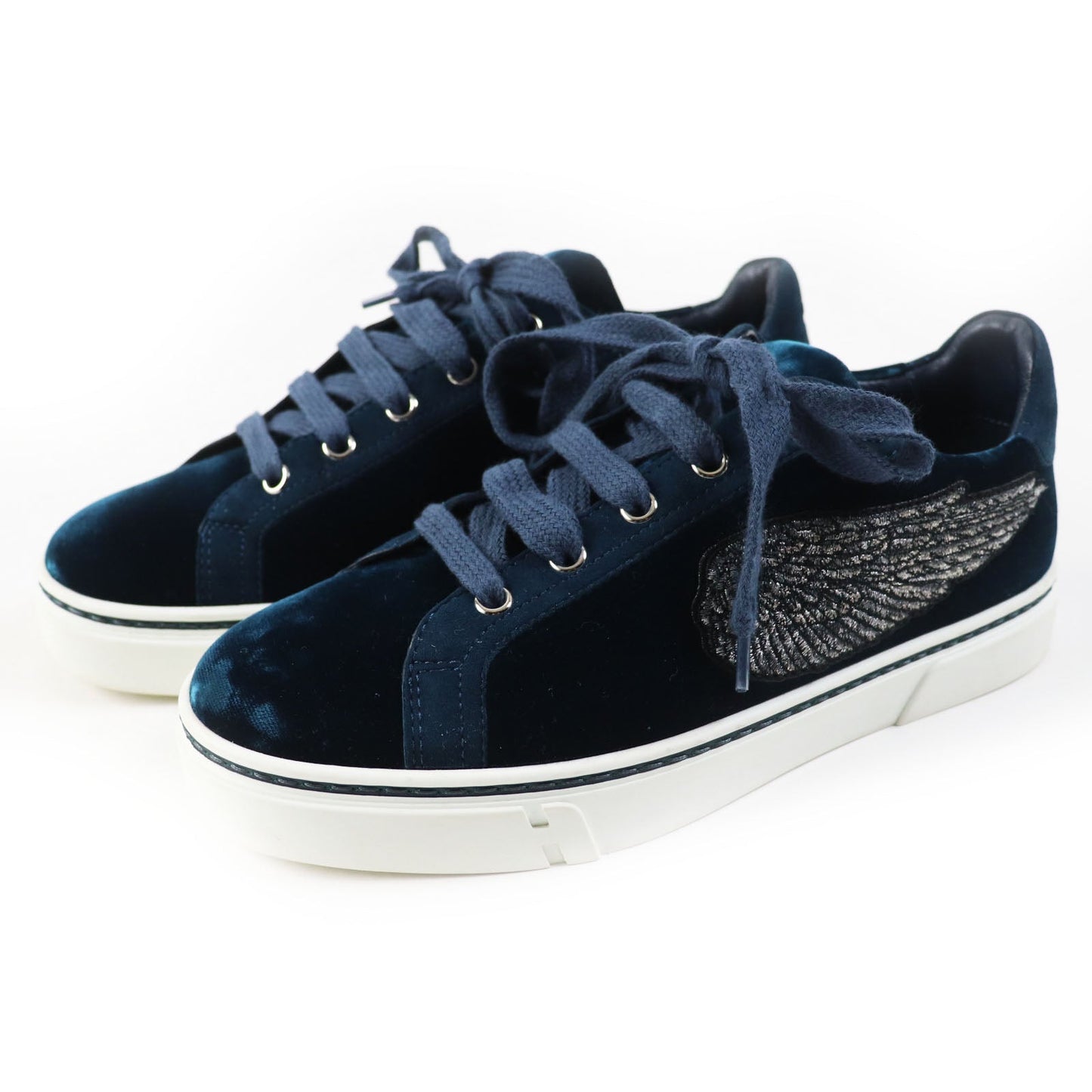 HERMES Low cut sneakers velvet Emerald green 37