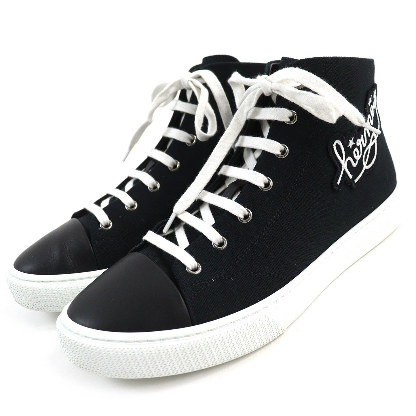 HERMES High cut sneakers canvas black Iriko 42.5
