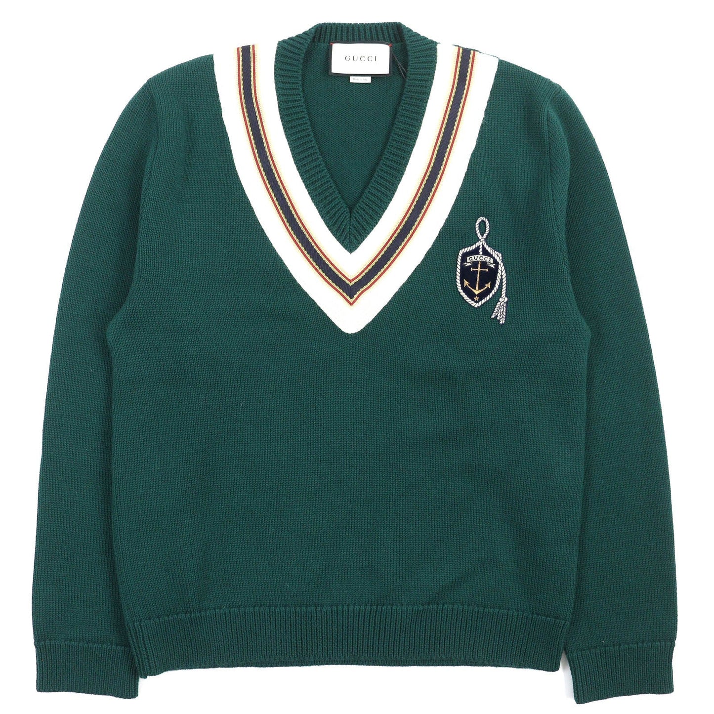 GUCCI sweater 545763 wool Green white L