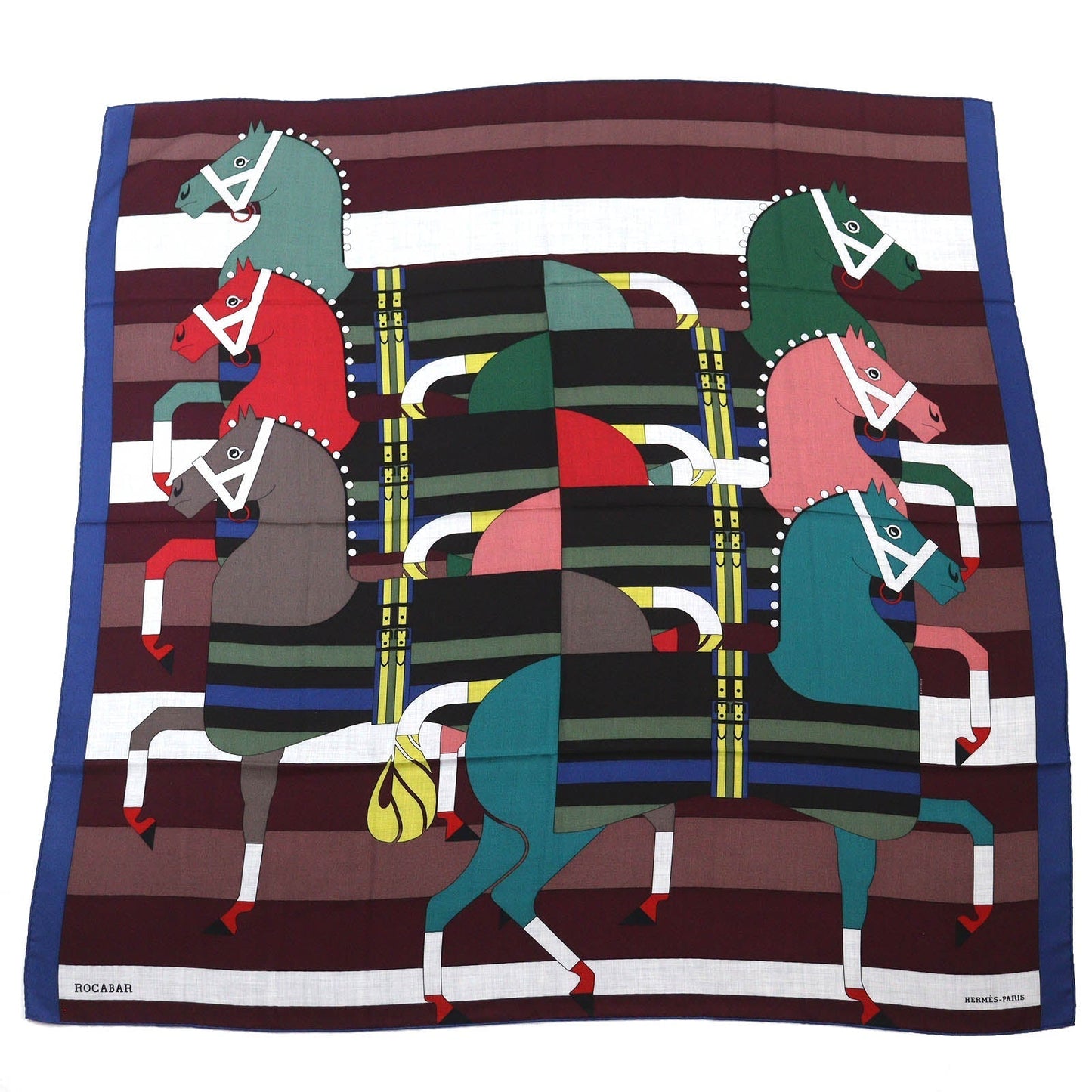 HERMES scarf 242708S cashmere Brown ROCABAR