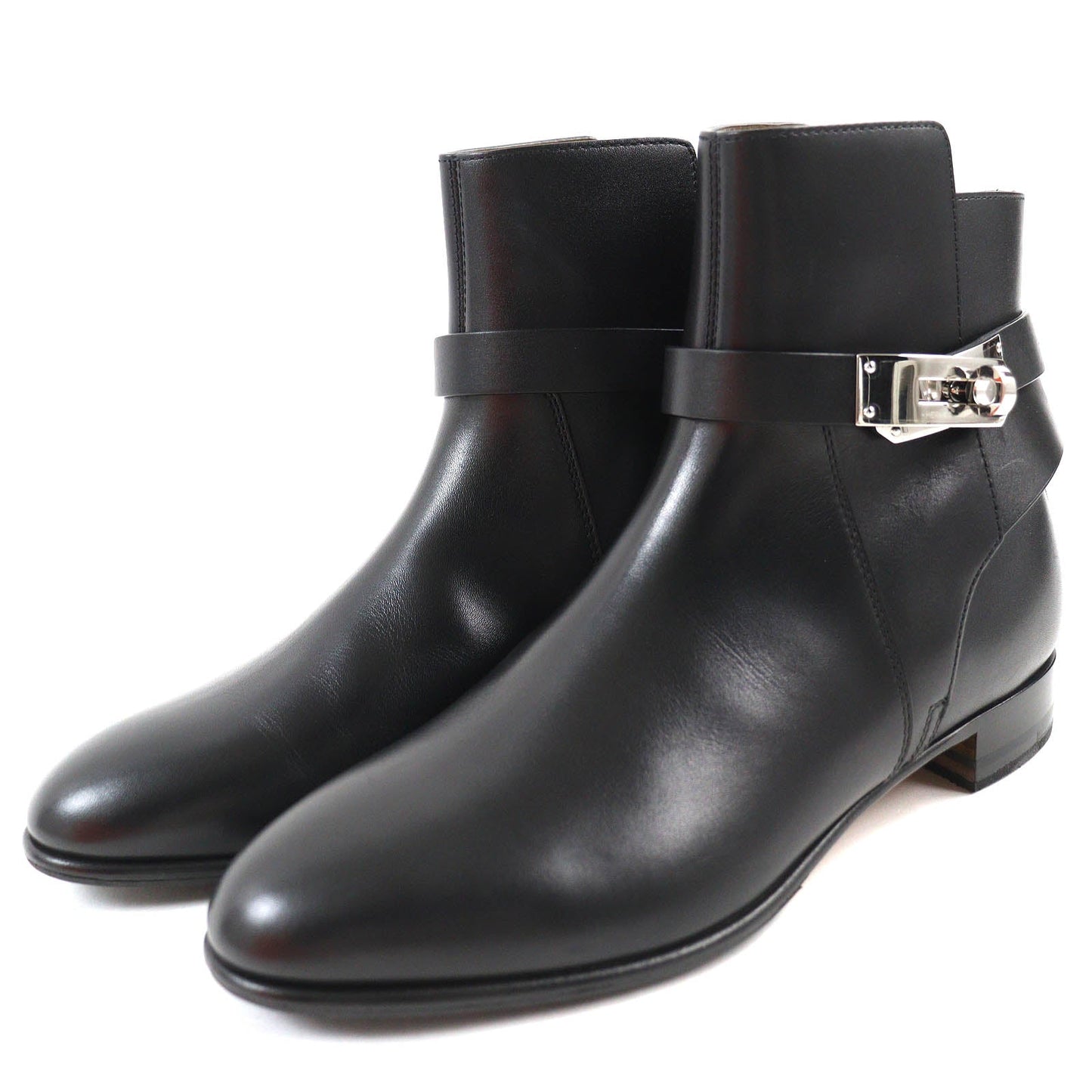 HERMES boots 162133Z leather black Neo 37
