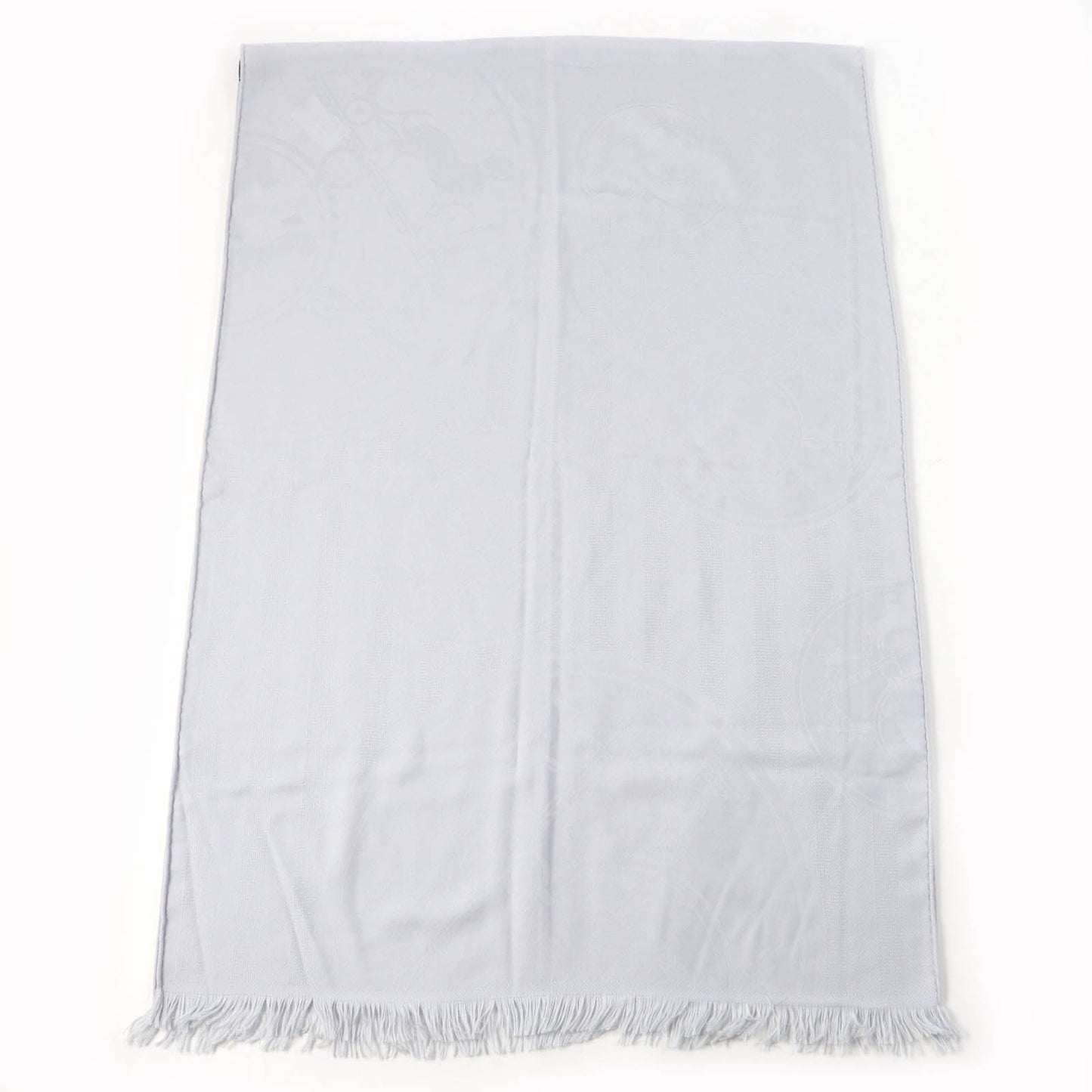 HERMES shawl cashmere Light gray New Libris