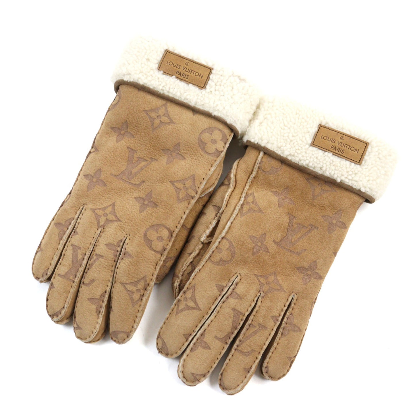 LOUIS VUITTON gloves M76578 wool light brown Gon Monogram