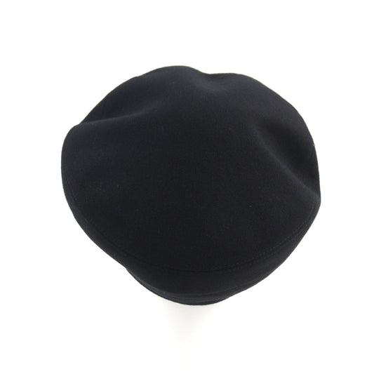 HERMES beret cashmere black Saint Honoré 58