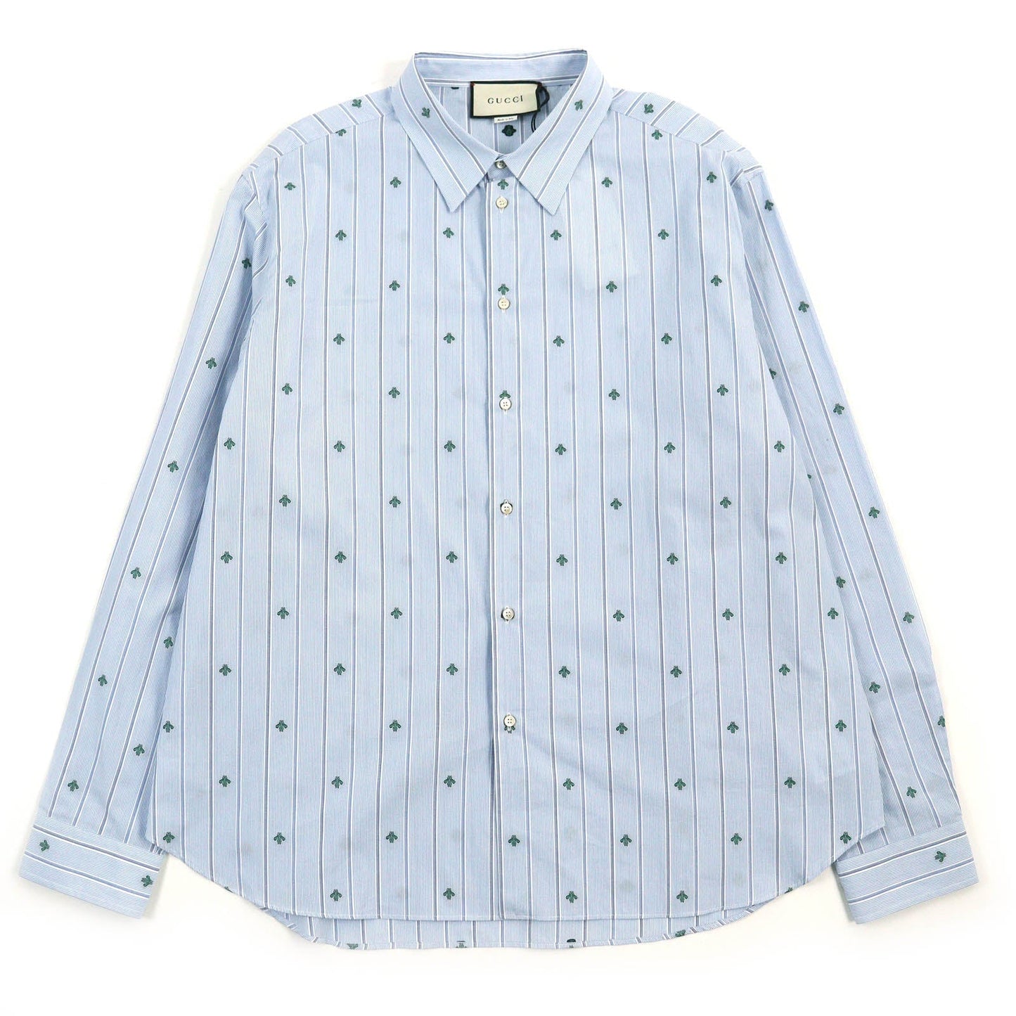 GUCCI Long sleeve shirt 574516 cotton Light Blue White Green