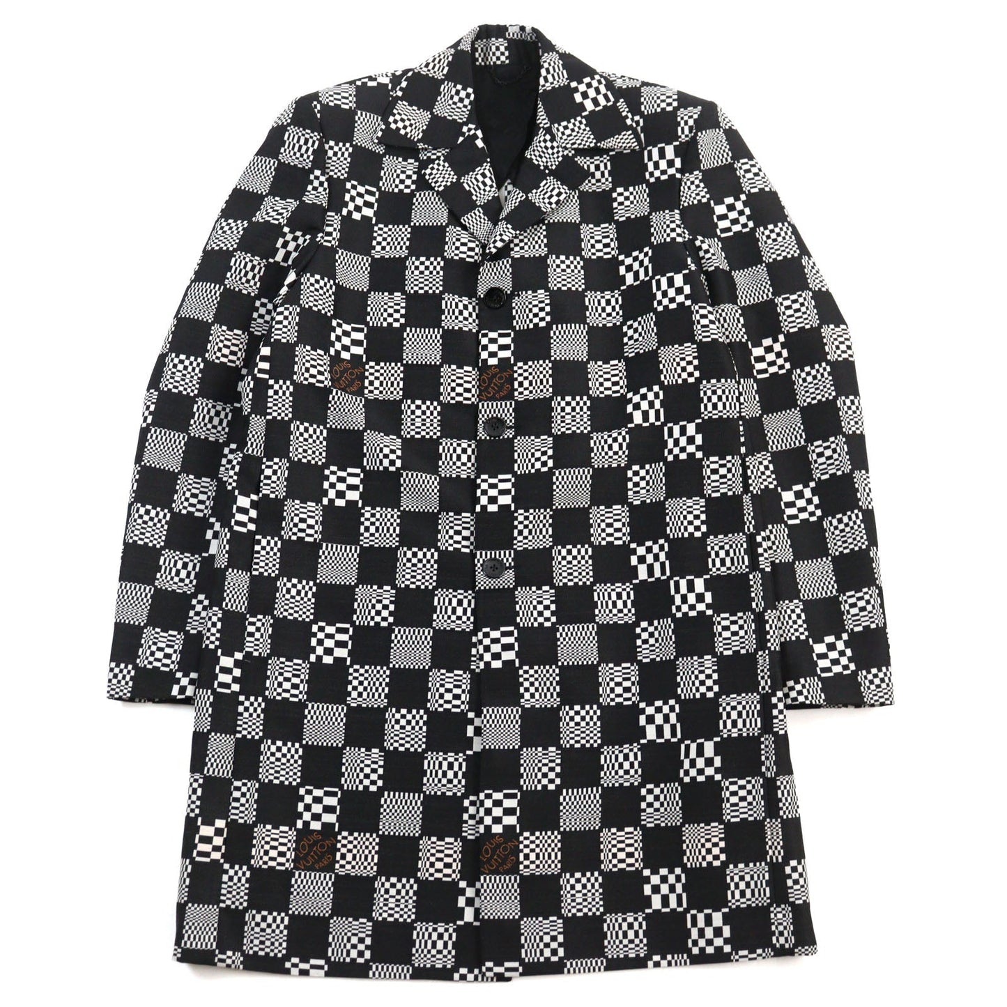 LOUIS VUITTON coat HKC71W wool Black White 52