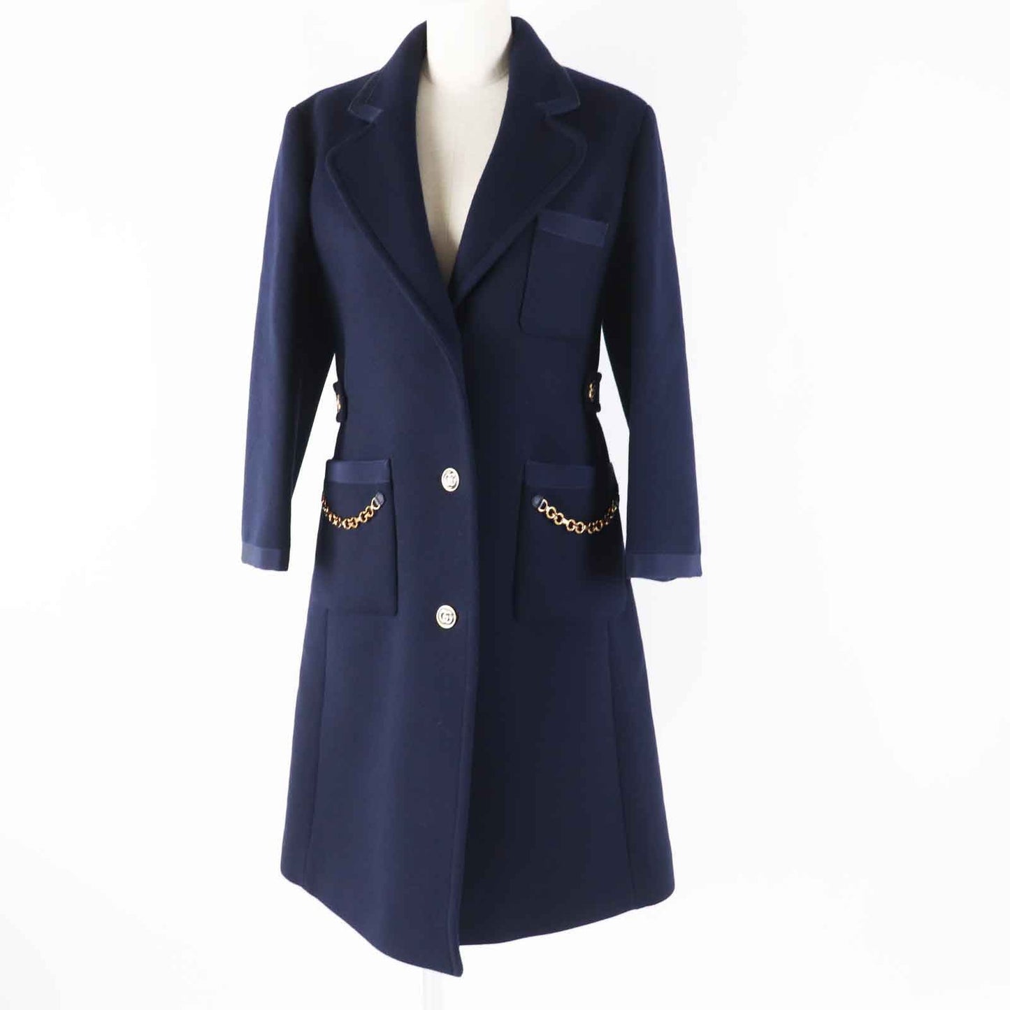 GUCCI Chester coat 669525 wool Navy 38