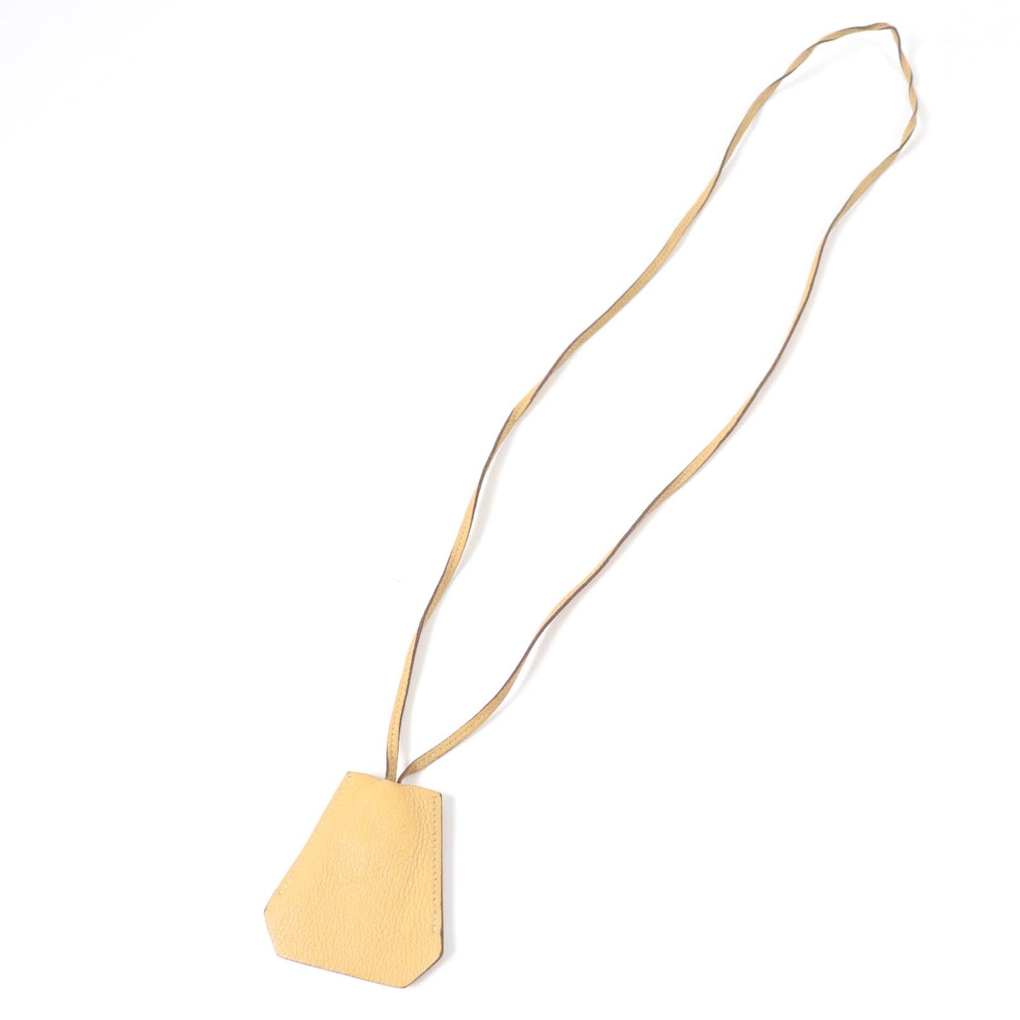 HERMES Necklace Main: Leather light brown Women Used