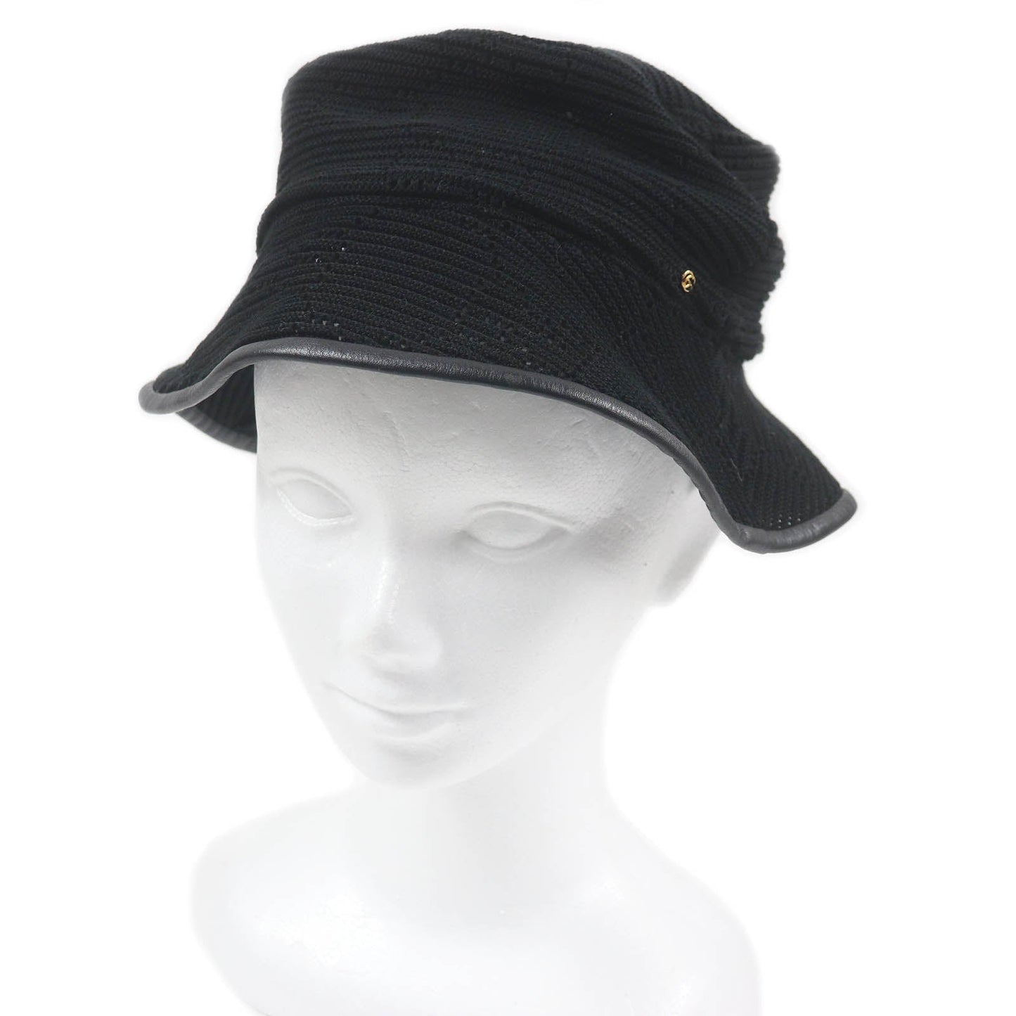 GUCCI hat 656573 Main: 100% cotton, some parts: leather black mens M Used