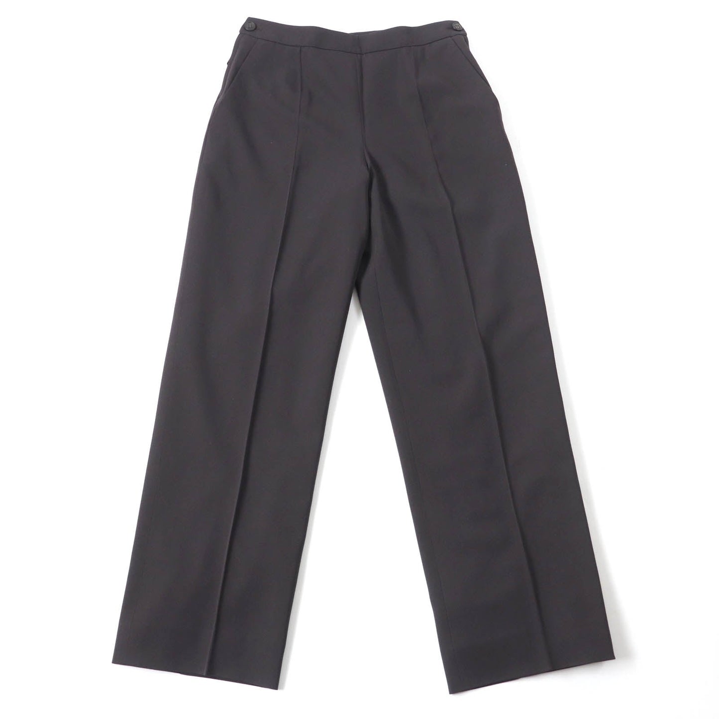 HERMES Pants Main: 100% wool, part: cowhide Brown Women 38 Used