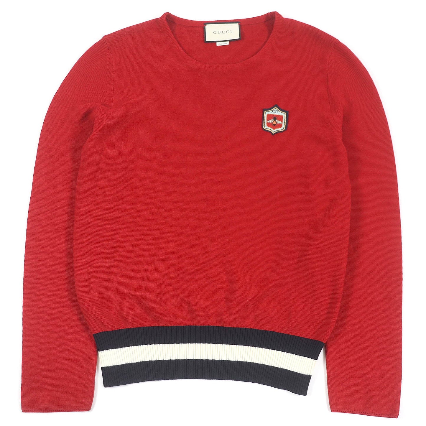 GUCCI knit 496449 Main: 100% cotton, some metal fibers, some polyester, some rayon Red mens L Used