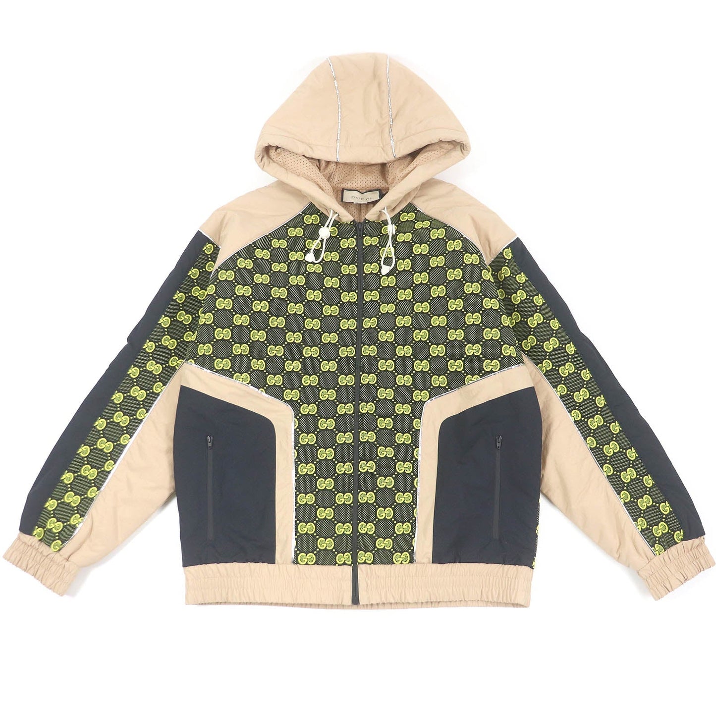 GUCCI Jacket 752157 Outer: 100% nylon, some: 96% nylon, some: 4% polyurethane, some: 61% polyurethane, some: 39% polyester beige mens M Used