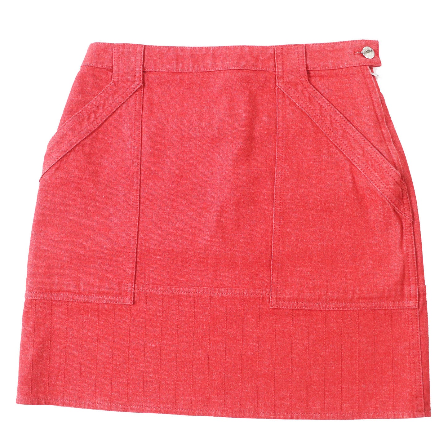 HERMES skirt 2E0350DQ Outer: 98% cotton, Outer: 2% polyurethane, Lining: 64% cotton, Lining: 33% rayon, Lining: 3% polyurethane Red Crude cell Women 38 Used
