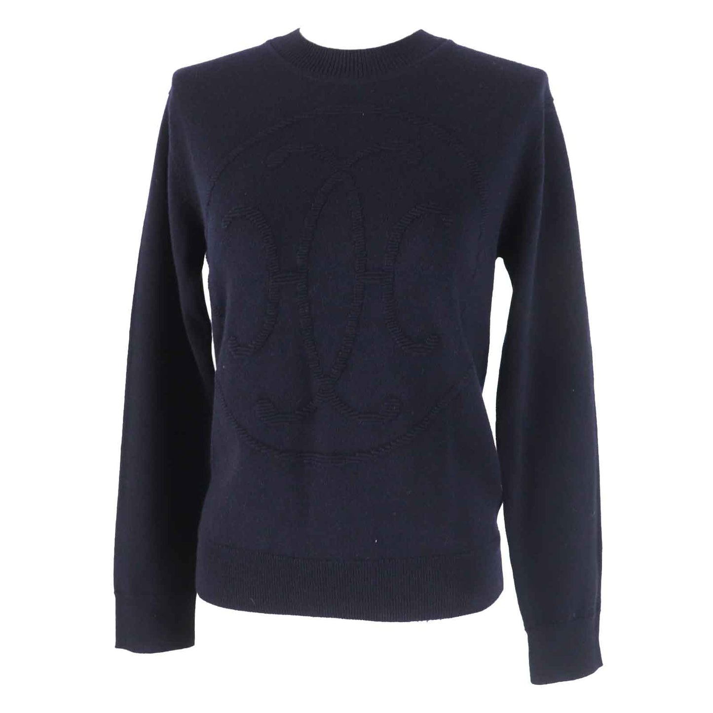 HERMES knit 4E2604D1 Main: 100% cashmere Dark navy Women 36 Used