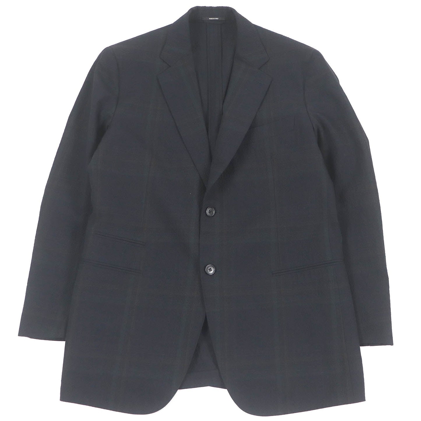 HERMES tailored jacket Outer: 99% virgin wool, Outer: 1% elastane (polyurethane), Sleeve lining: 100% cupra, Lining: 100% cotton black mens 52 Used