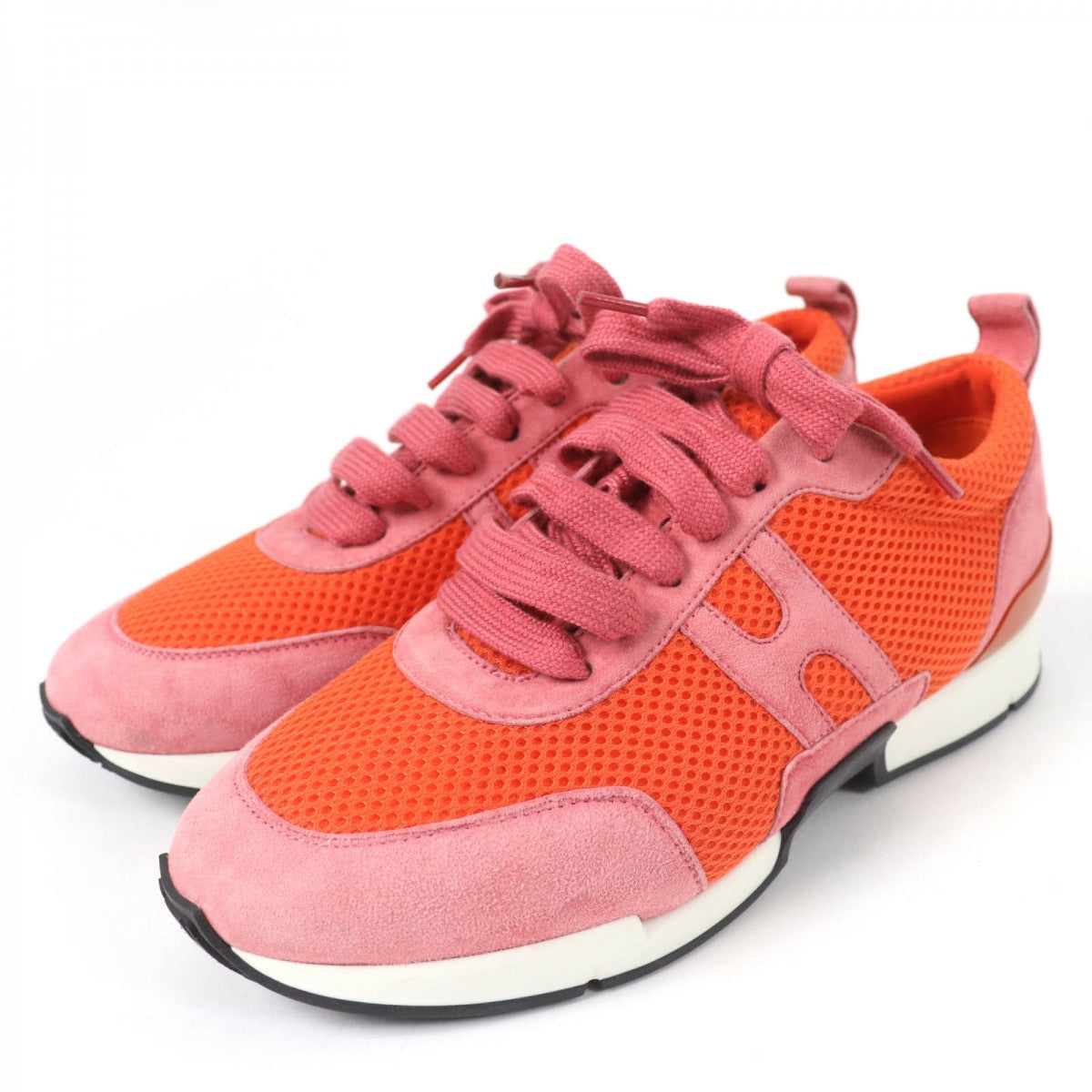 HERMES Low cut sneakers mesh Orange type starter 36.5