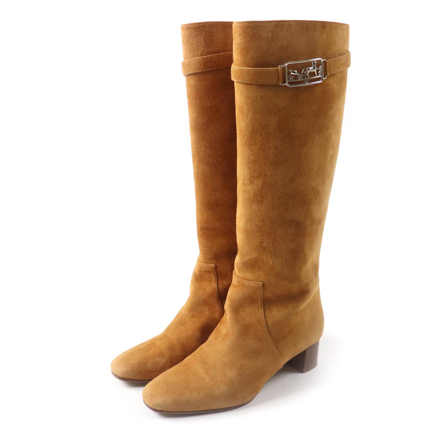 HERMES Knee-high boots Main: Suede leather light brown Versailles Women 36 Used