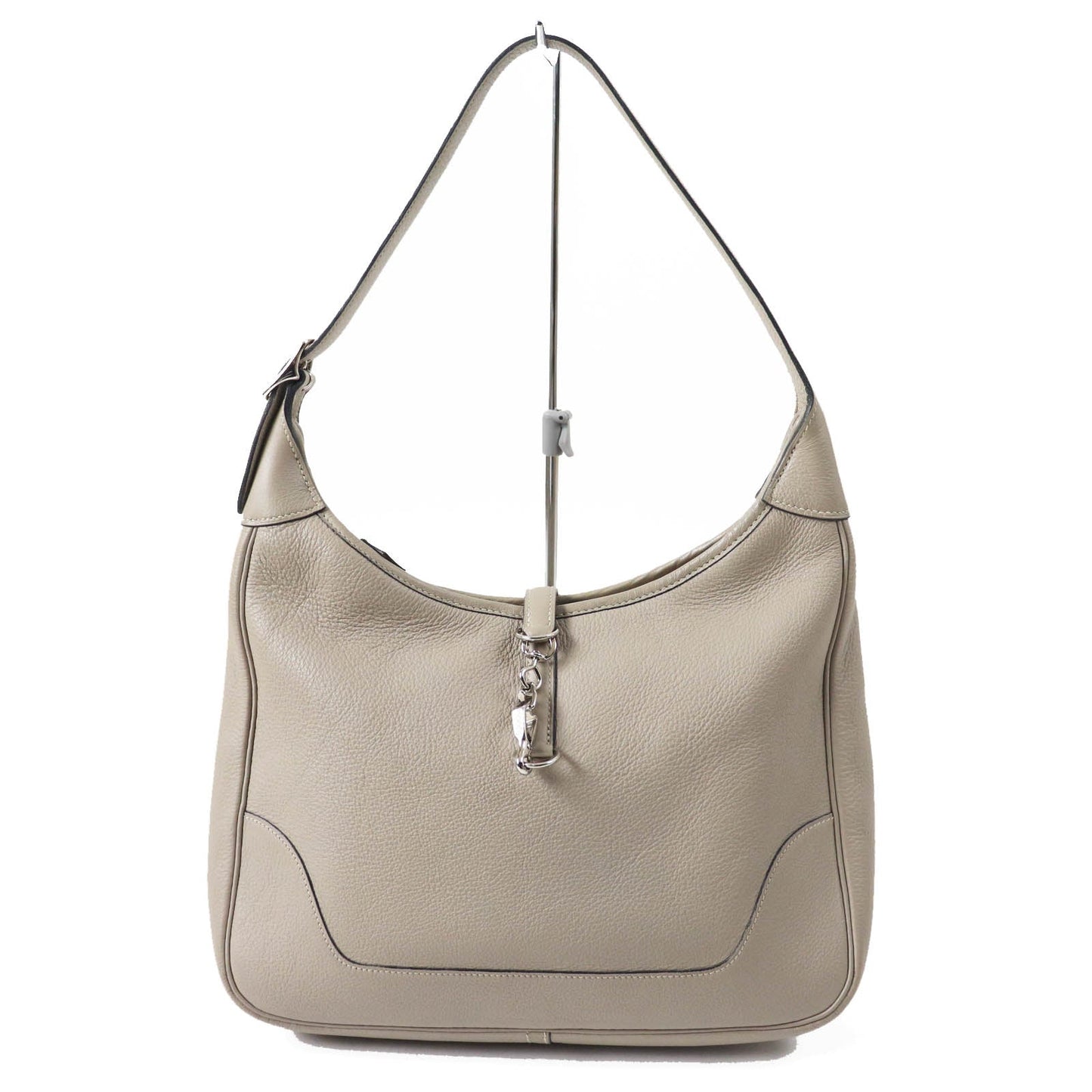 HERMES Shoulder Bag Taurillon Clemence Trutierle Gray Trim 31