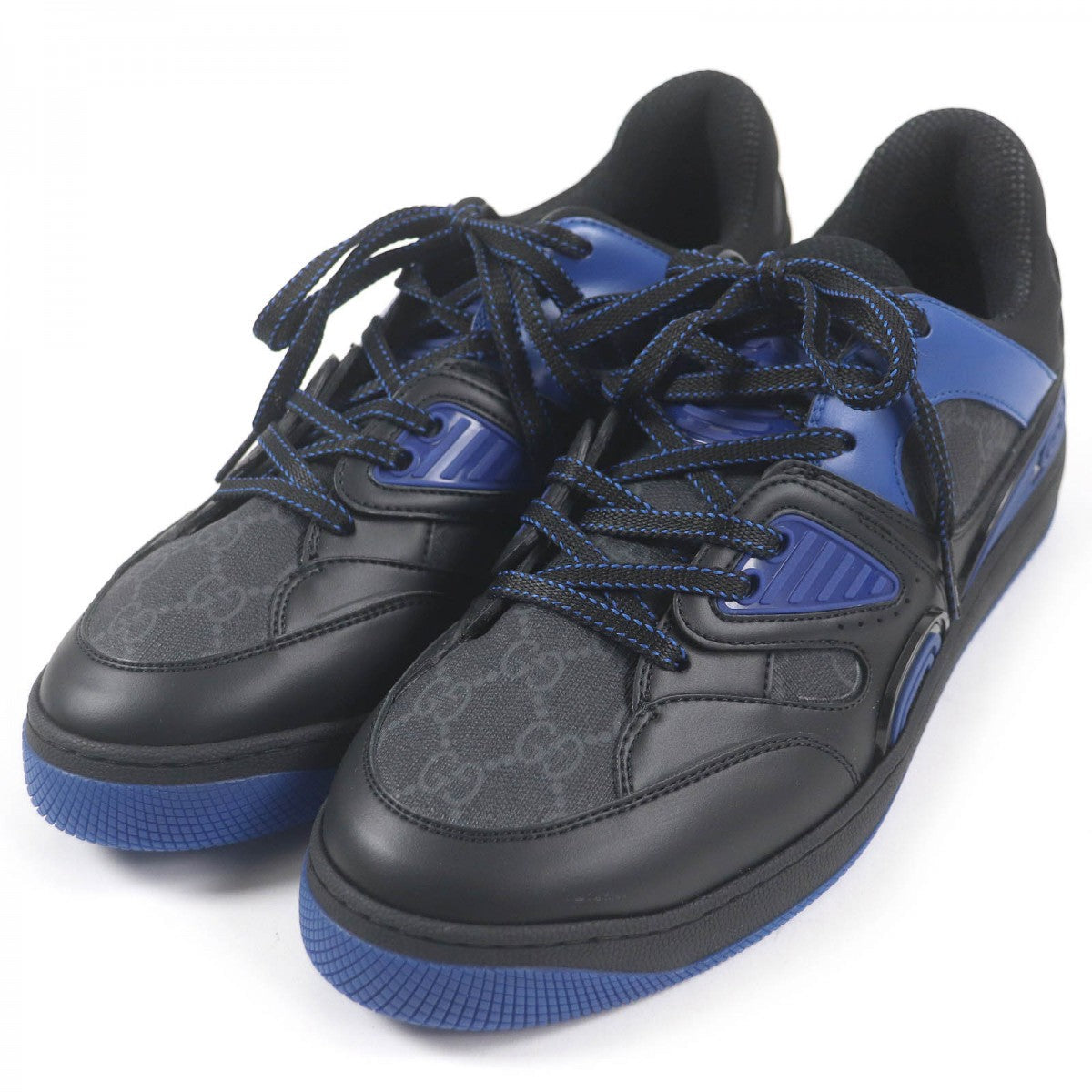 GUCCI Low cut sneakers 724004 Part: Leather Black blue mens 7.5 Used