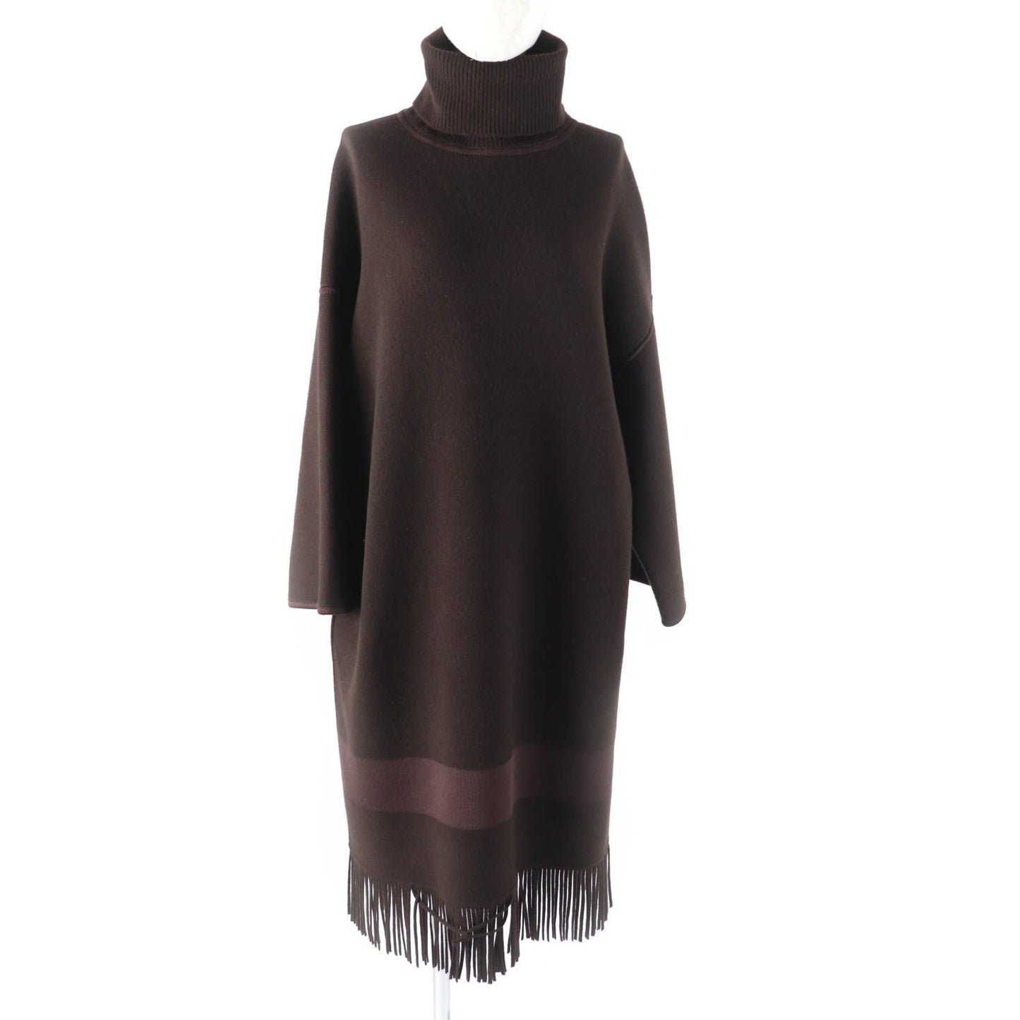 HERMES one piece Main: 75% wool, Main: 19% cashmere, Main: 5% nylon, Main: 1% polyurethane, Part: 80% wool, Part: 1% polyurethane, Part: 100% silk Brown Women 34 Used