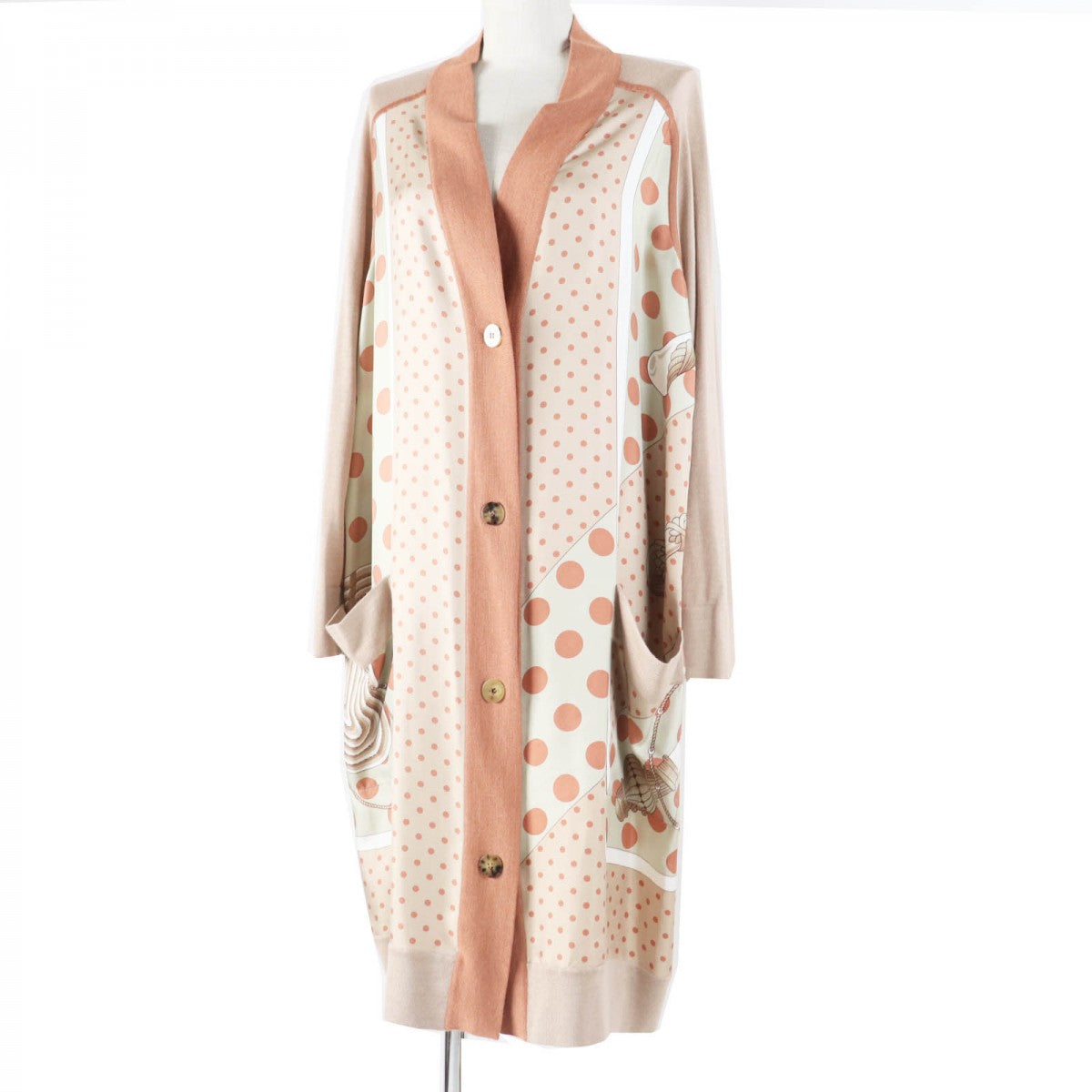 HERMES cardigan Outer: 100% silk, part: 50% cashmere, part: 50% silk Multi Clic Clac a Pois Women 38 Used