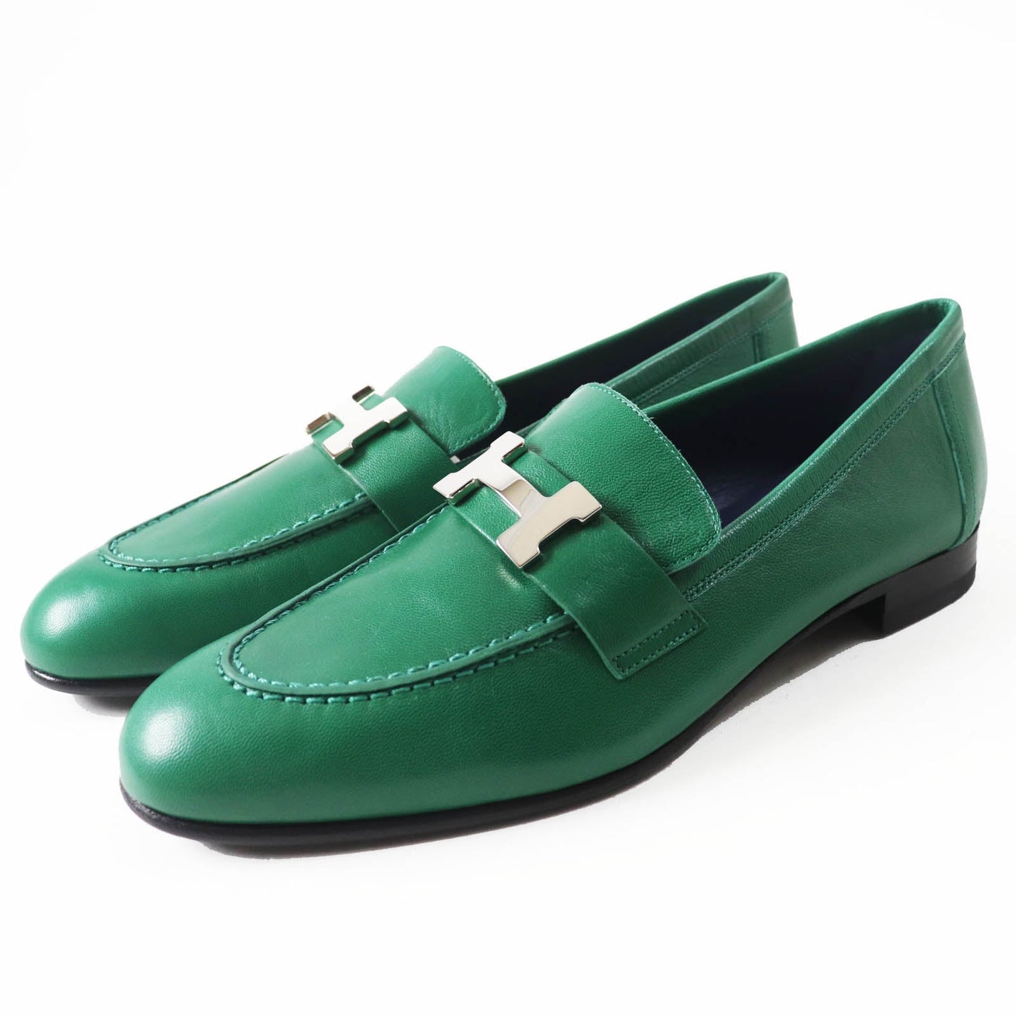 HERMES loafers Main: Leather green moccasins paris Women 37 Used