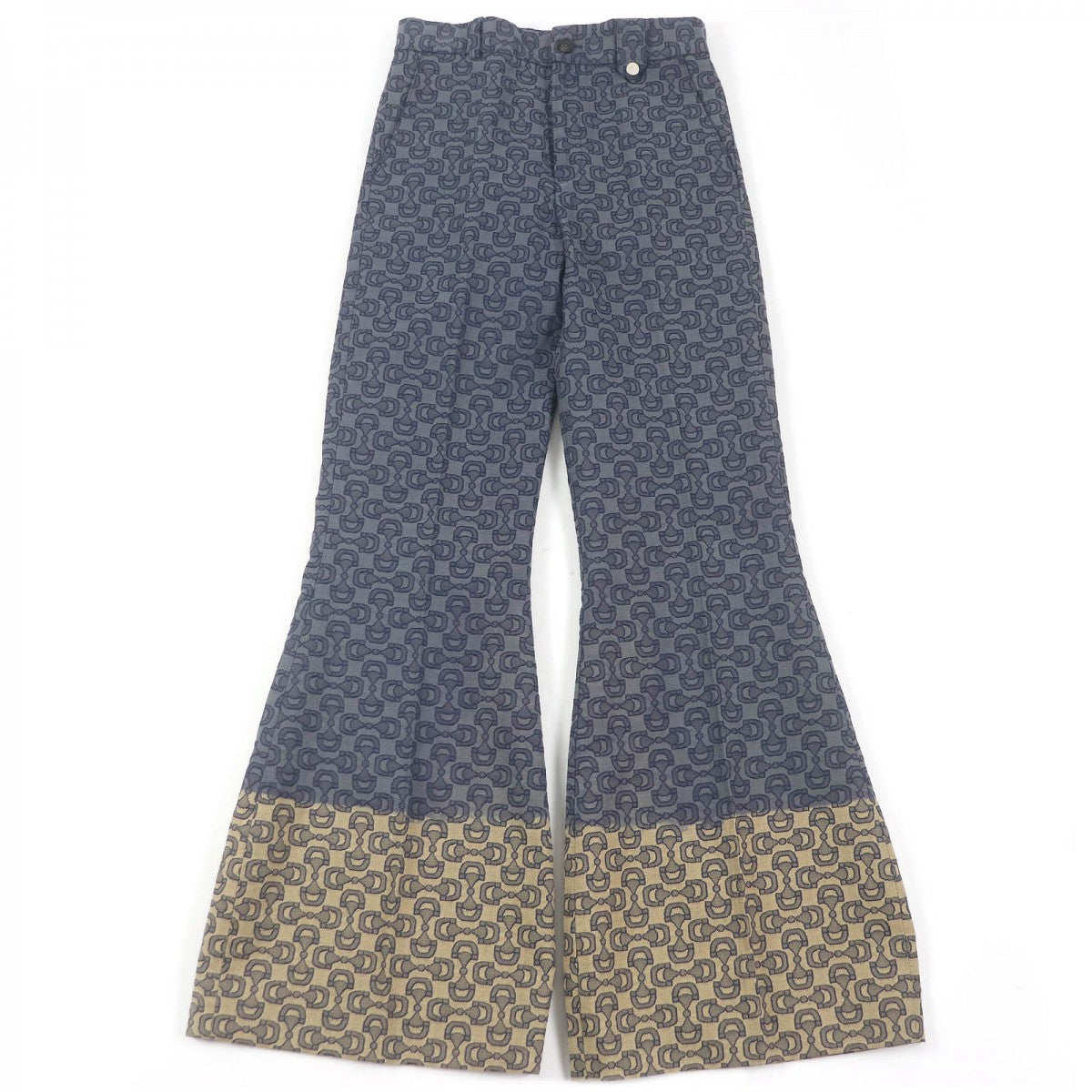 GUCCI Pants cotton Blue beige 48