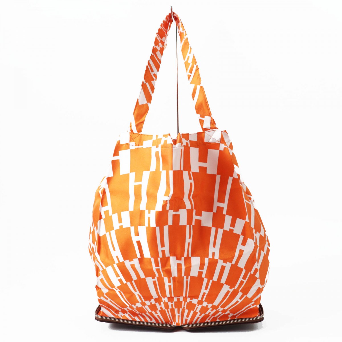 HERMES Eco bag Main: Buffle Skipper, Main: Silk Brown orange Silky pop Women Used