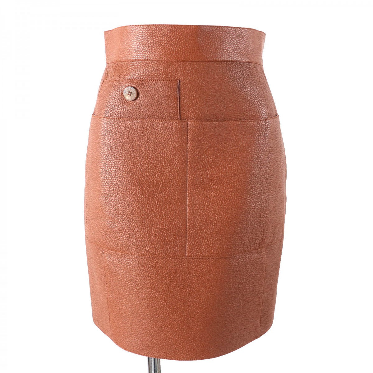 HERMES skirt 3E1302D0 Deerskin Brown 34