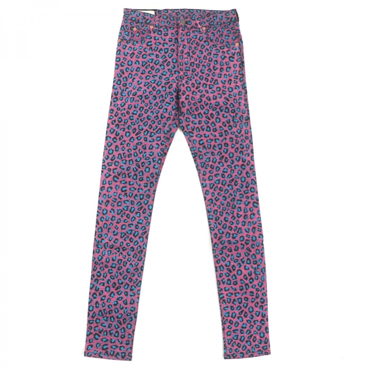 GUCCI skinny pants 548271 Main: 98% cotton, Main: 2% polyurethane, Part: Cowhide Pink blue mens 28 Used