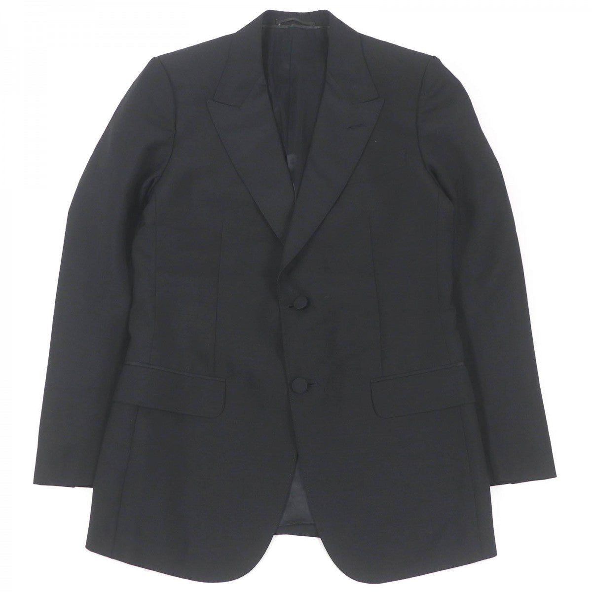 GUCCI tailored jacket 457776 Outer: 60% mohair, Outer: 40% wool, Lining: 68% rayon, Lining: 32% silk, Sleeve lining: 100% rayon black DIY mens 46 Used