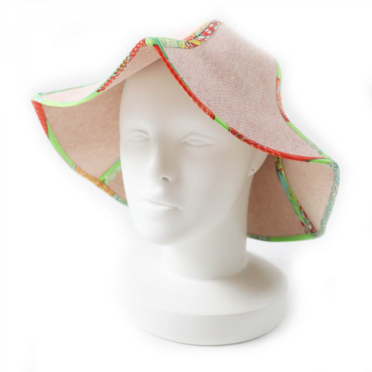 HERMES hat cotton Red type Multi petit h petit ash
