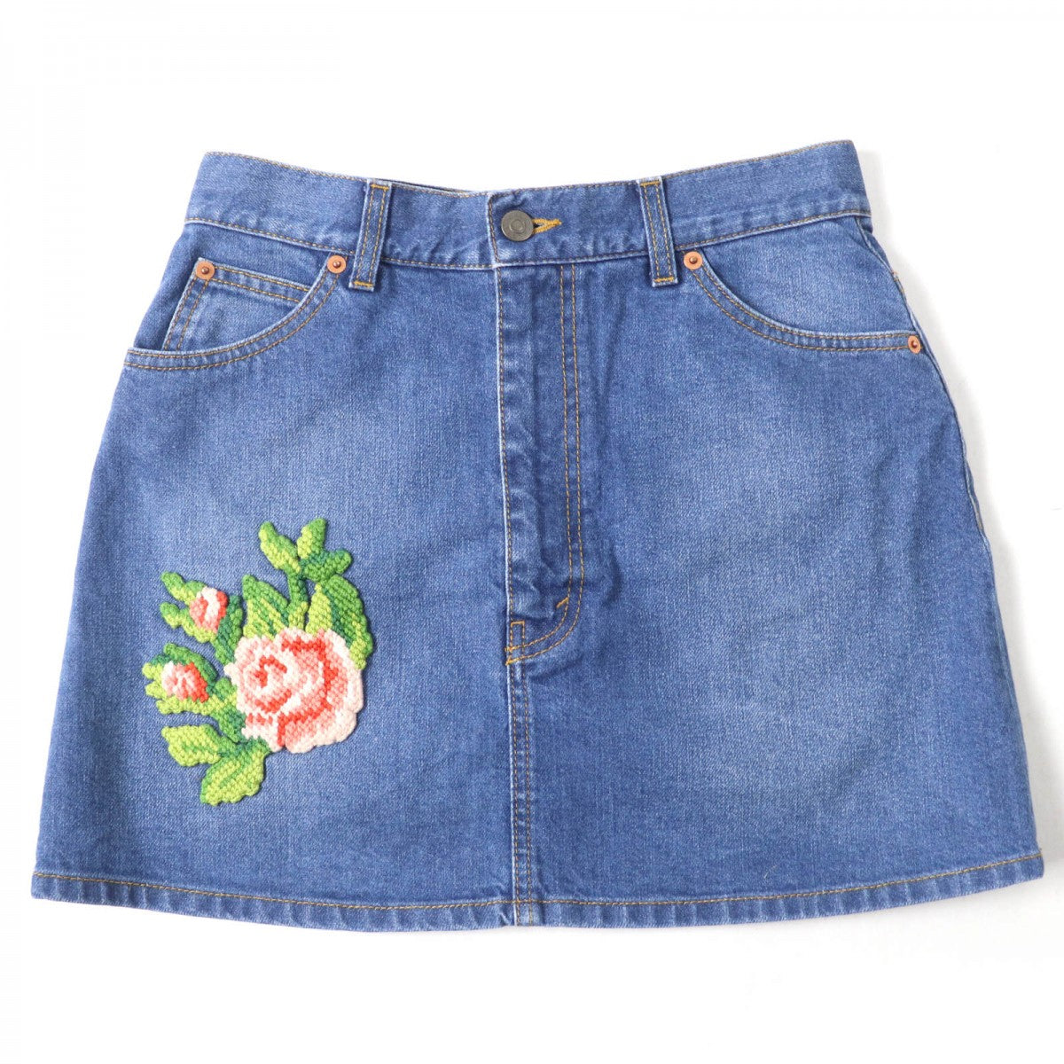 GUCCI Mini skirt 456973 cotton Indigo 42