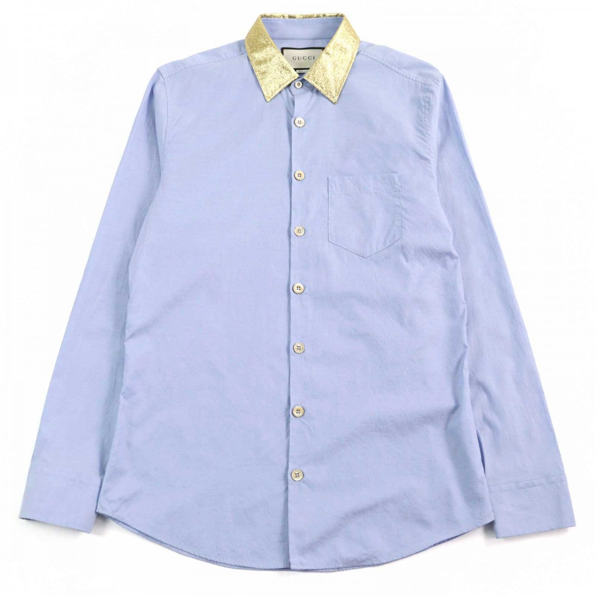 GUCCI Long sleeve shirt 521946 cotton Blue gold 41|16