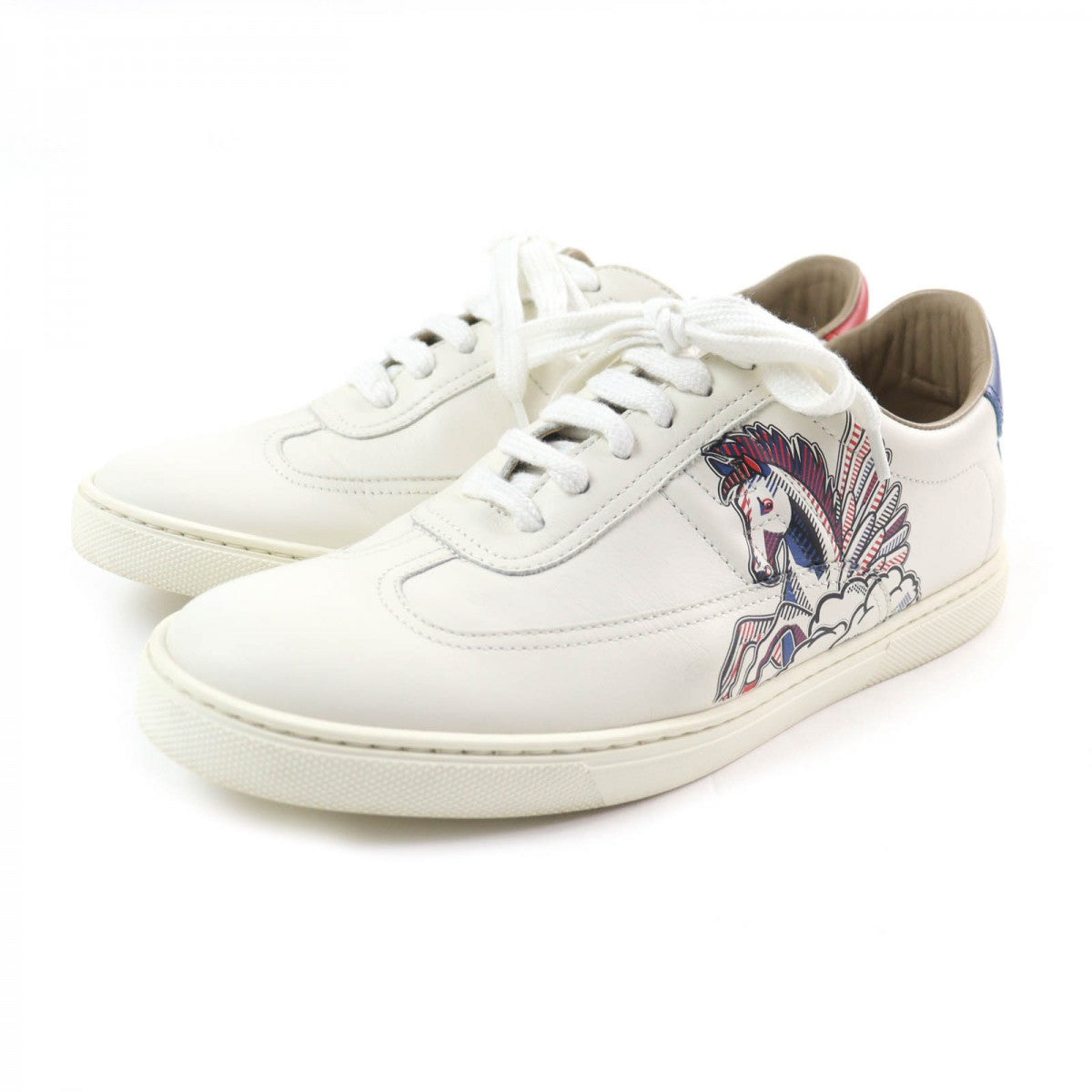 HERMES sneakers leather off white Quicker 38.5