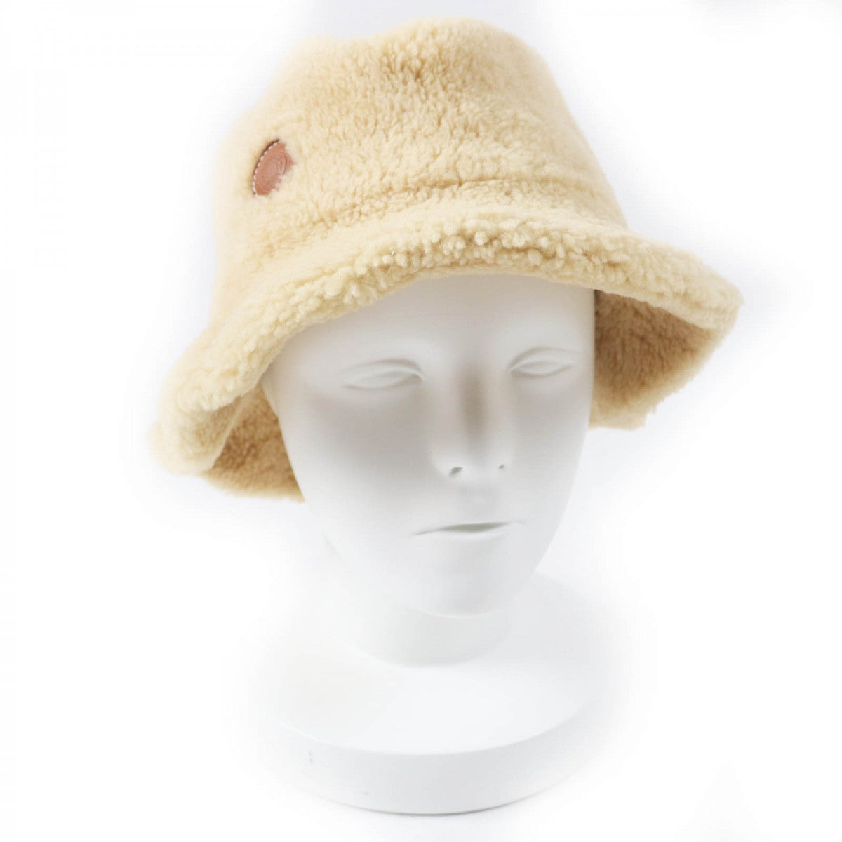 HERMES hat Sheep leather beige Fove 57